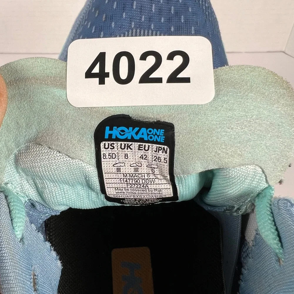 Hoka Mach 6 Running Shoes Mens 8.5 Dusk Teal‎ Glass Blue Green 1147790 DDW